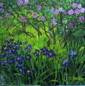 Irises and Rhododendrons